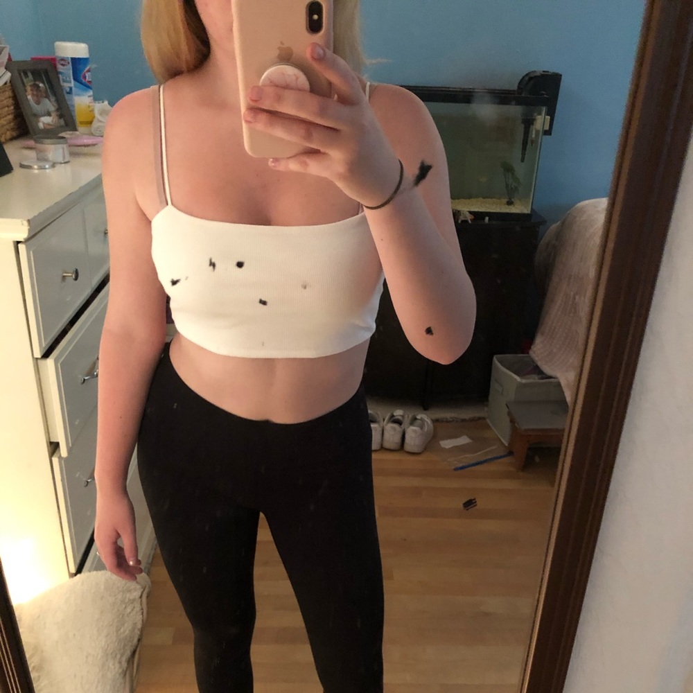 White cropped cami